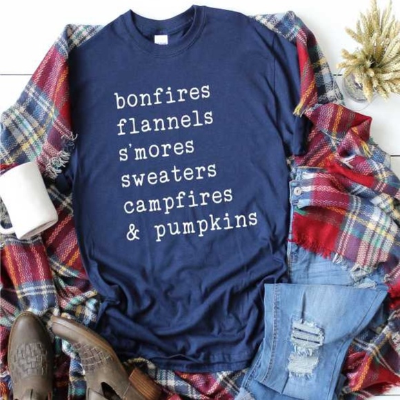 Tops - Bonfires Flannels S`mores Graphic Tee